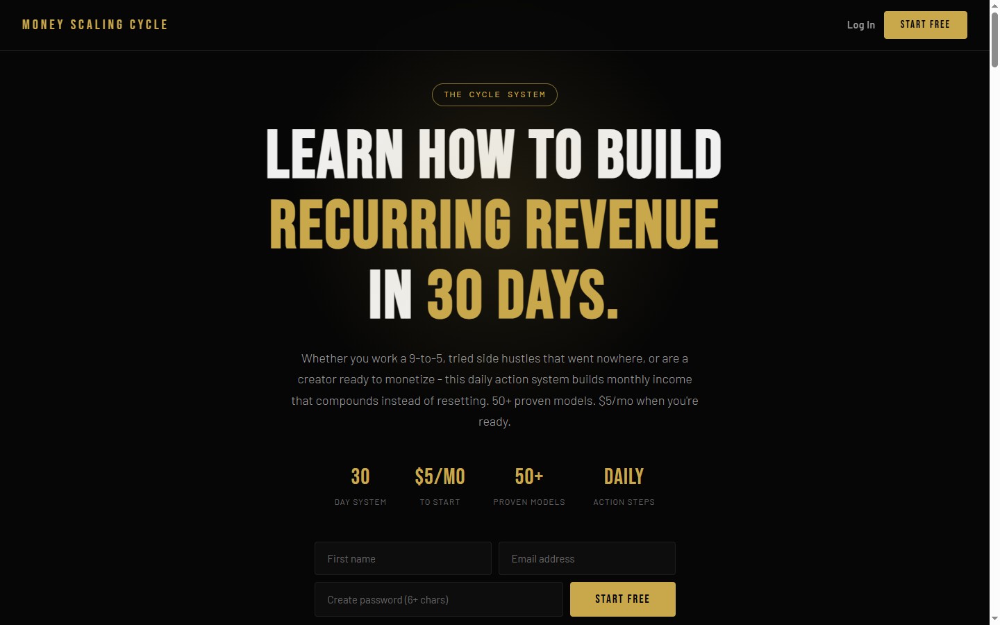 moneyscalingcycle.com live screenshot